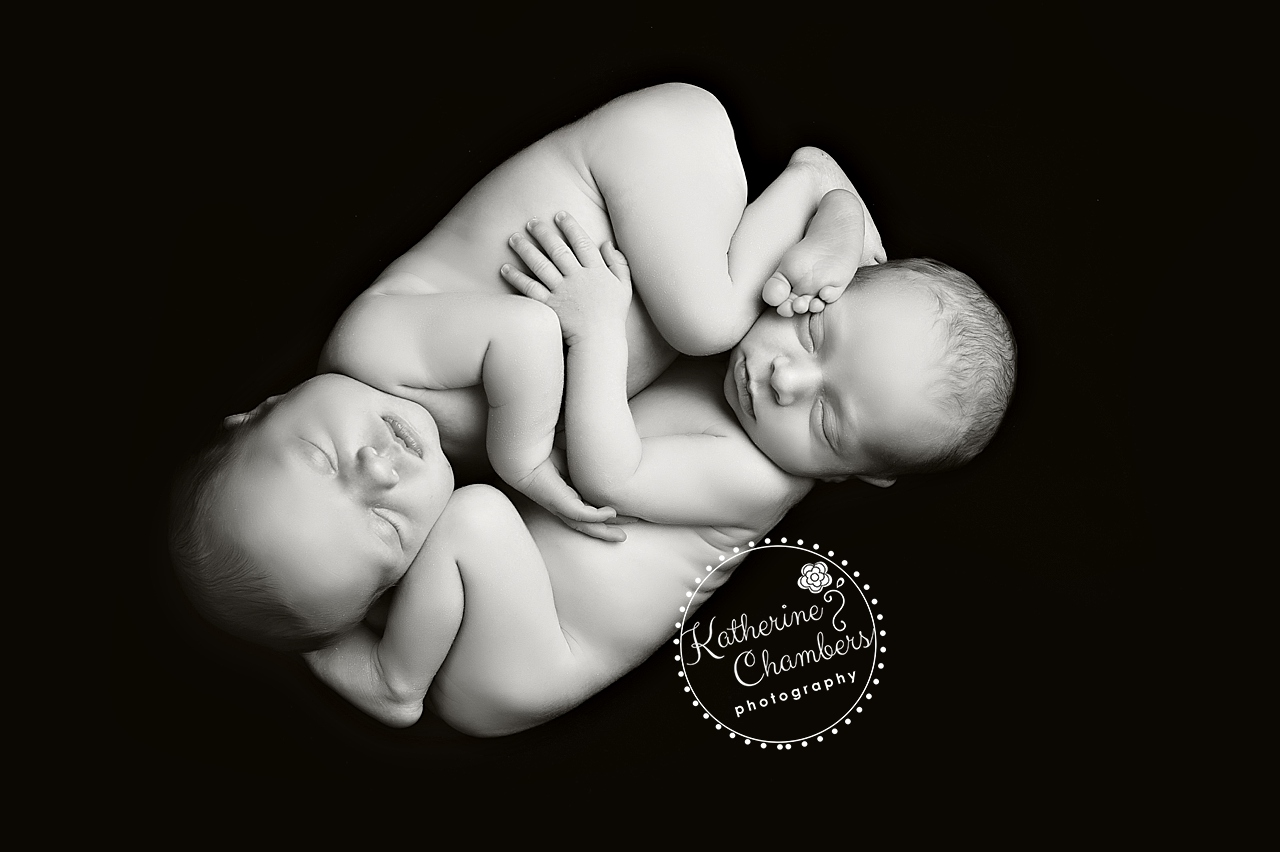 Black-and-white Newborn Photography, Cleveland Photography Studio, Twin Newborn Photography