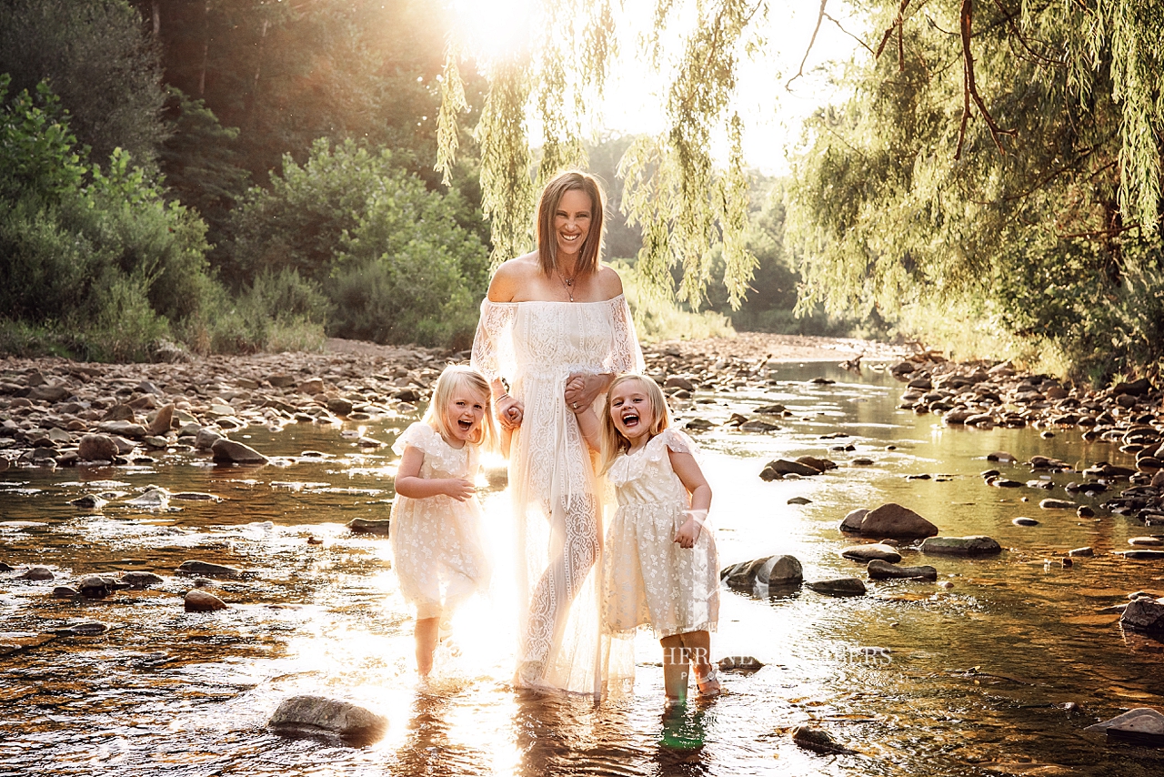 Creek Photo Session | Mom and Girls