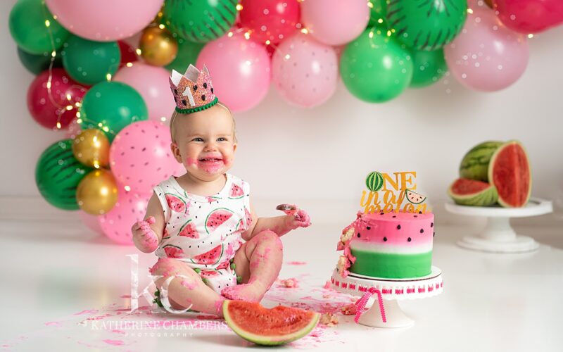 Cleveland Cake Smash Photographer | One in a Melon Cake